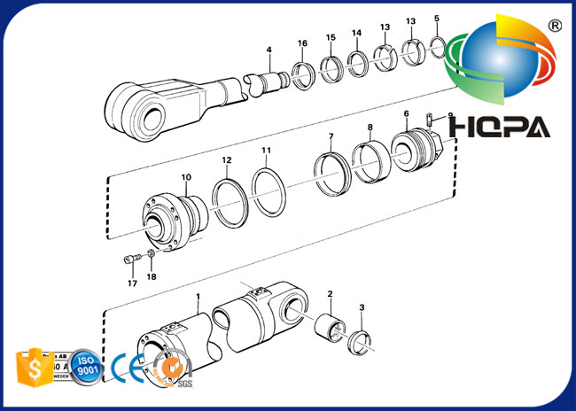 11990396 VOE11990396 Lifting Cylinder Seal Kit for VOLVO Loaders L180, L180C, L180D 