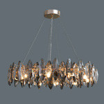 80cm Adjustbale Wire Iron Crystal Chandelier Smoked Crystal Ceiling Light ISO9001 240V