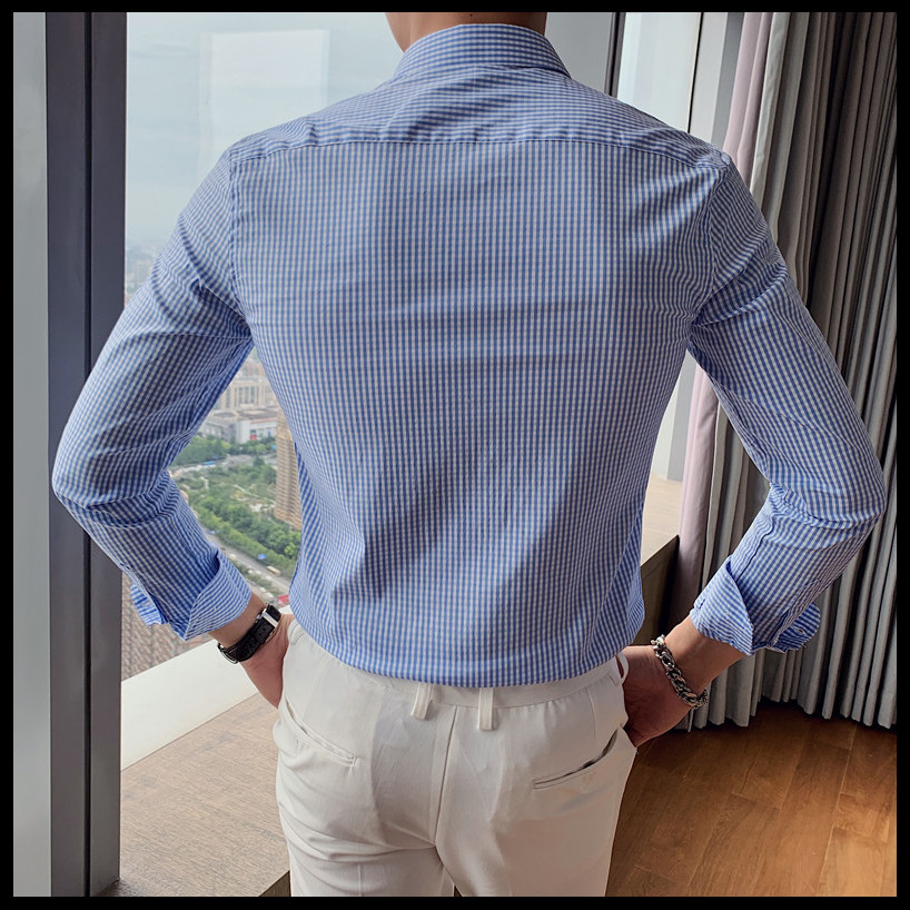Custom Polyester Solid Cotton Formal Shirts Long Sleeve Slim Fit For Men Professional