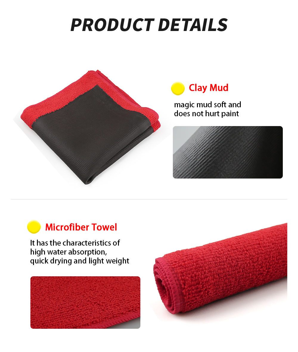 30*30cm Red Clay Bar Cloth Clay Bar Towel For Cars Multi Purpose Cleaning