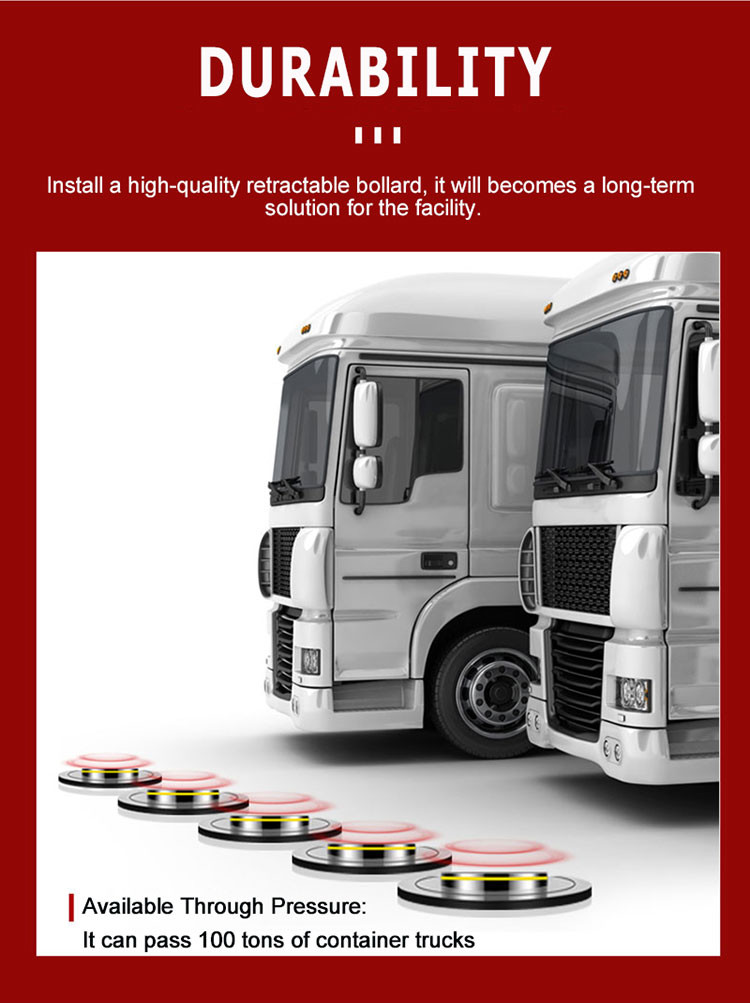 Automatic Bollard Actuator System Hydraulic Retractable Road Barrier with Stainless Steel Housing