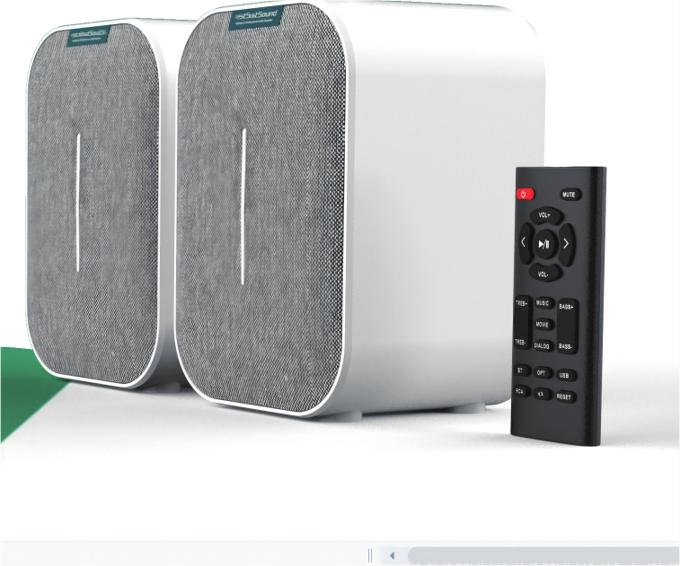 Wireless White Bluetooth Bookshelf Speakers Active For Home Theater