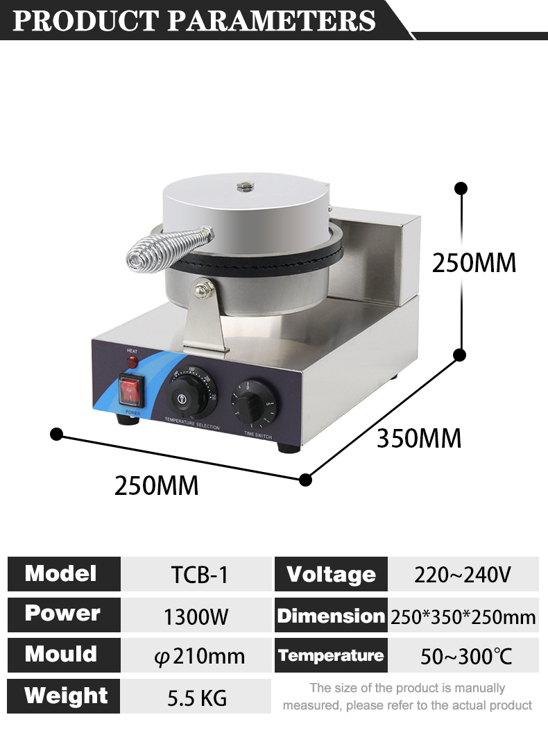 Stainless Steel Ice Cream Cone Maker Waffle Cone Machine for Commercial Home 110v/220v