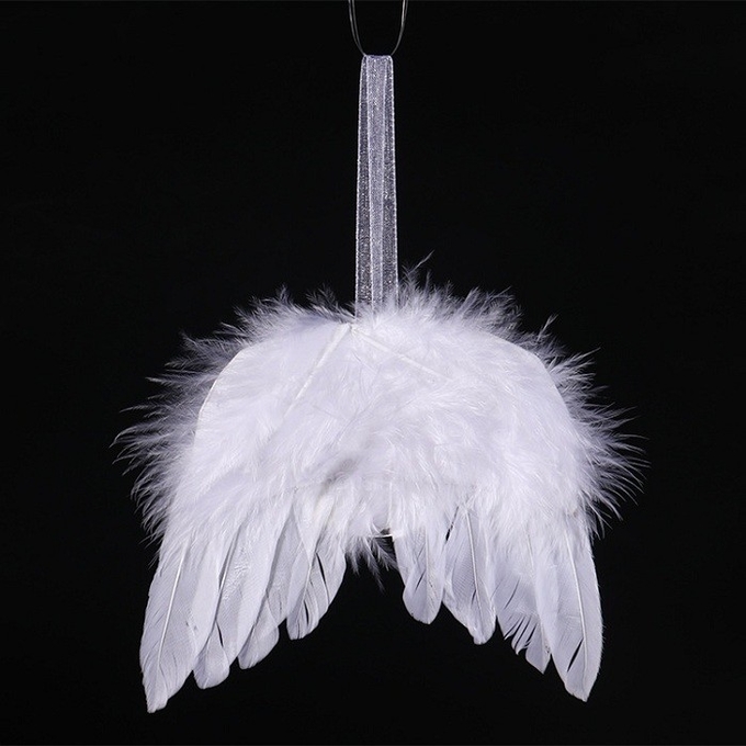 Sublimation Blank Feather Angel Wing Pendant DIY Gift Xmas Wedding Party Ornament