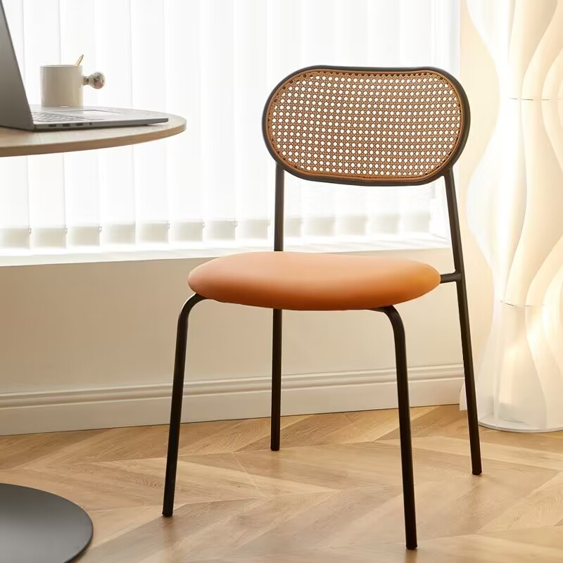 OEM ODM Nordic Cane Dining Chair Black Rattan Dining Room Chairs