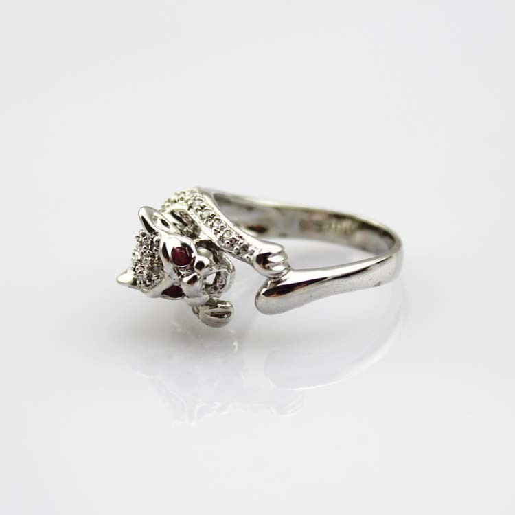Women Jewelry 925 Silver Pave Clear Cubic Zirconia Animal Ring (S-RJ690)
