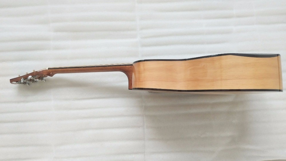 AAAA all Solid cutaway body style guitara 14 frets imported wood arm rest acoustic electric guitar