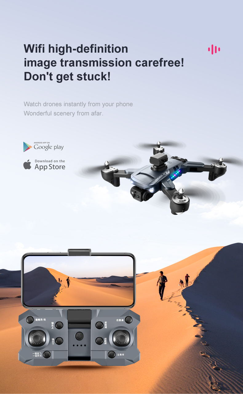 Smart GPS Optical Flow Quadcopter Drone with Obstacle Avoidance and Image Transmission Distance of 200M
