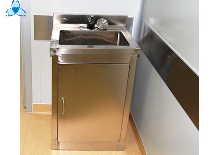 Durable Hospital Wash Tank, Single Bowl Free Standing Washbasin Cabinet
