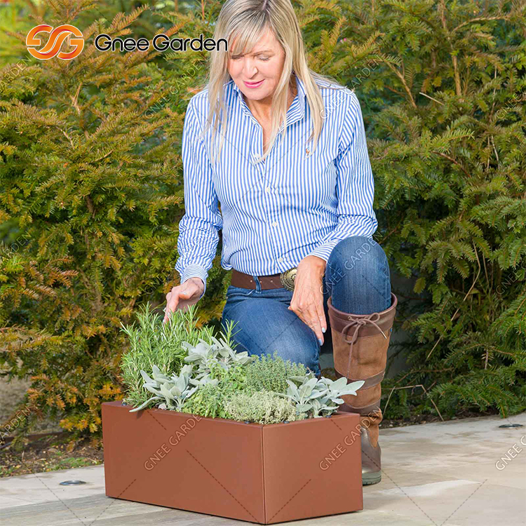 Outdoor Garden Metal Planter Corten Steel Flower Pot Corten Steel Garden Planter