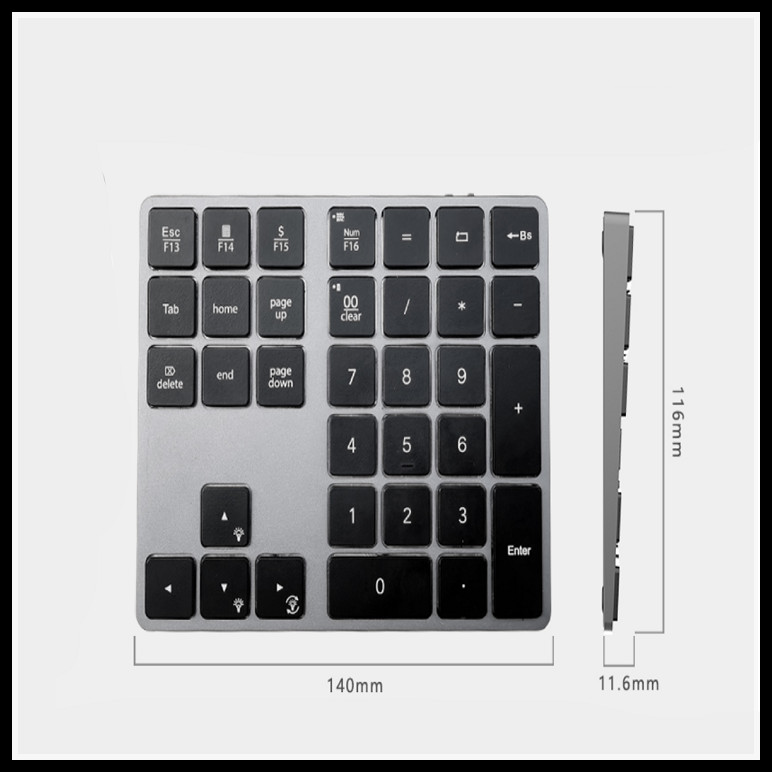 Wireless Bluetooth 3.0 Pin Code Keypad Numeric Keyboard With 7 Backlight