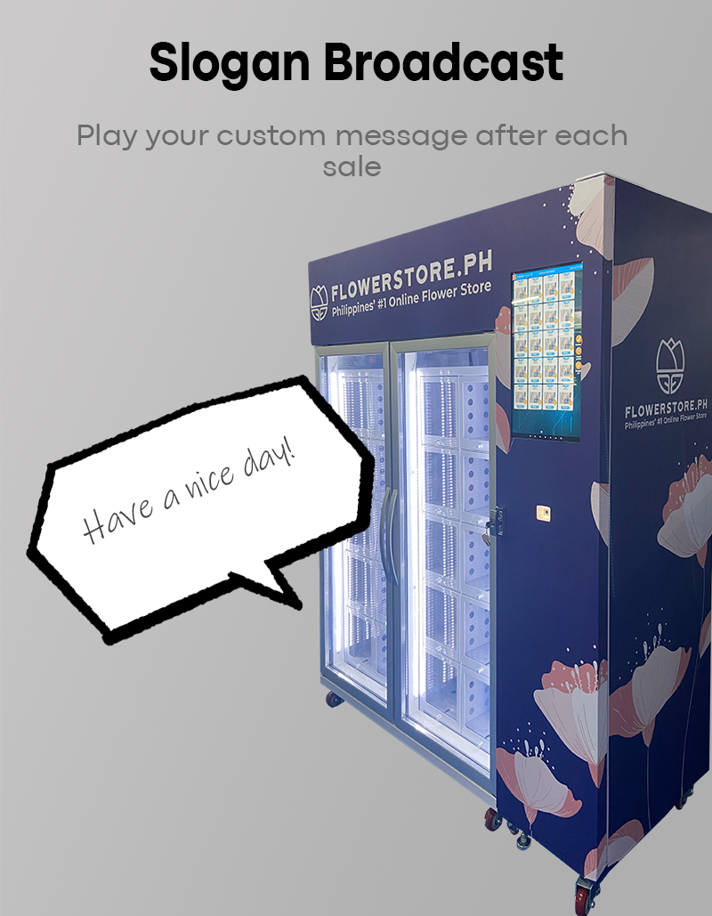 24/7 Self Service Cooling Locker Machine for Fresh Flowers Pot Plants Cholocate Vending Machine