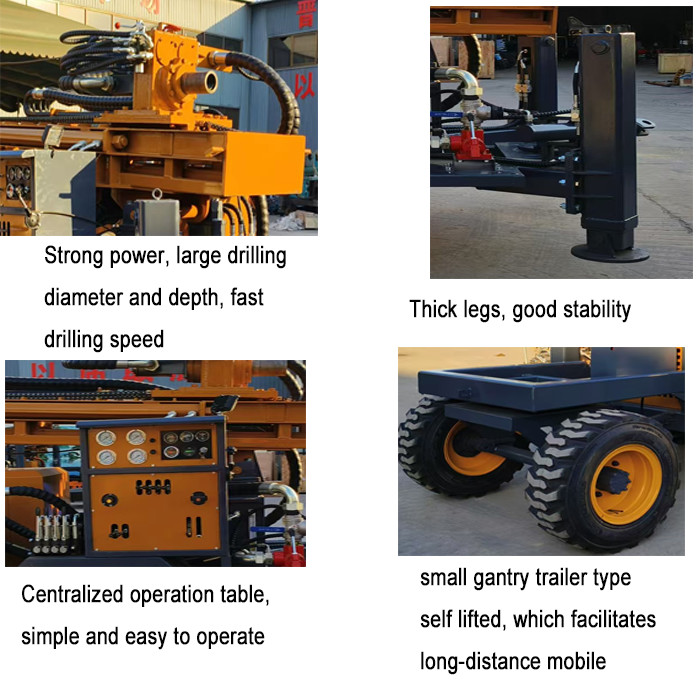 Large Diameter 105-305mm Water Well Drilling Rig With 1.2T Lifting Force