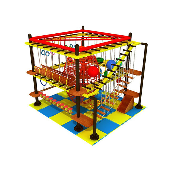 Outdoor Adventure Obstacle Course With Tube Slide ASTM Standard