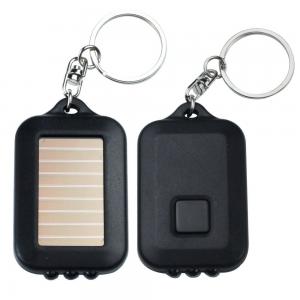 China Mini Solar LED Emergency Flashlight , High Powered Flashlight With Keychain on sale