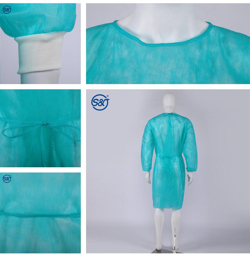 High Quality PP material Lightweight and Economical Disposable Isolation Gown