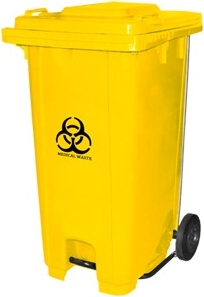 240L waste bin with wheels and pedal