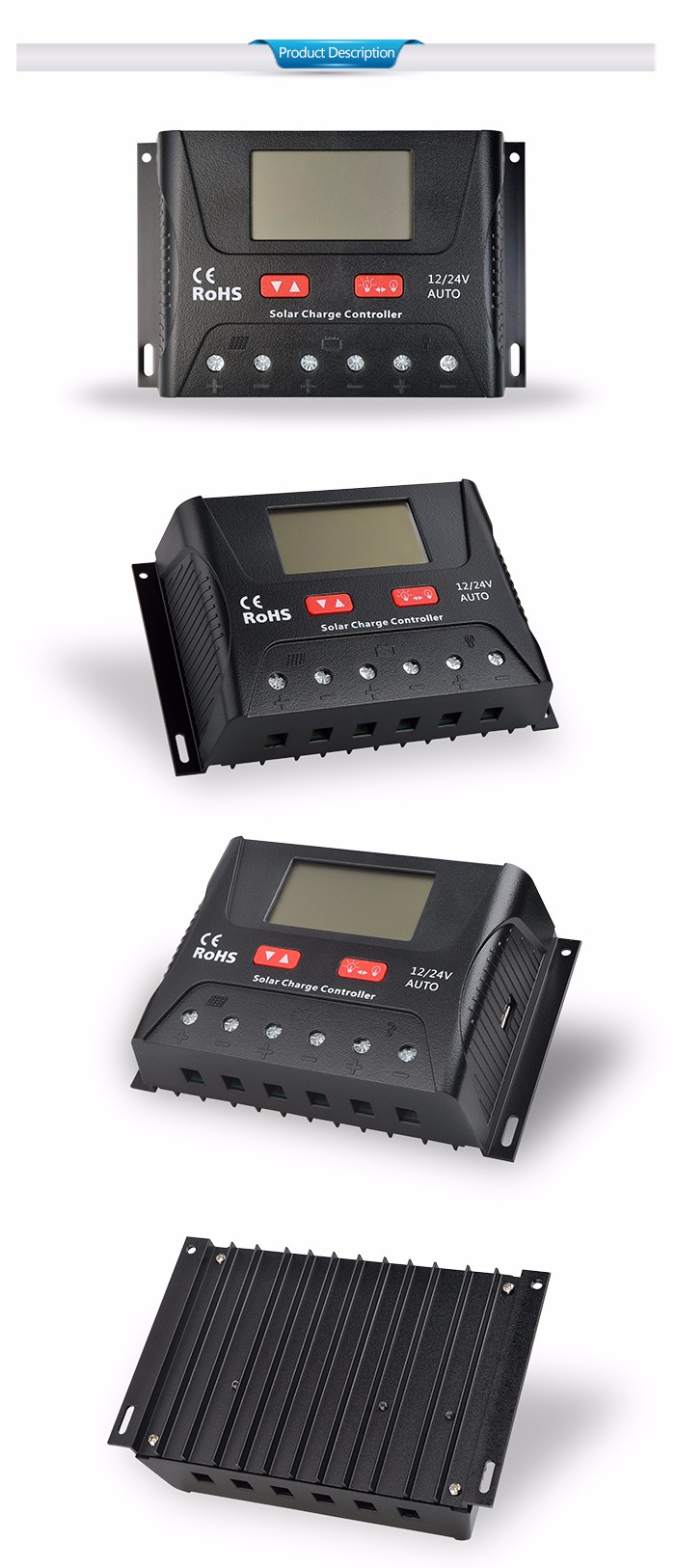 LCD Display PWM Solar Charge Controller 12V PWM 30A Solar Controller