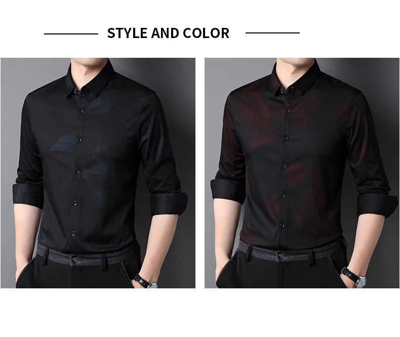 Custom Plus Size Viscose/Polyester/Spandex Long Sleeve Dress Shirt for Men's Shirts