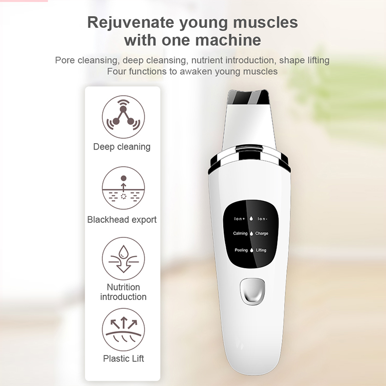 3 Modes Exfoliators Ultrasonic Skin Scrubber Spatula Waterproof