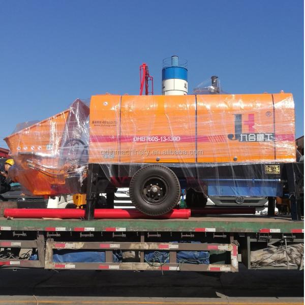 Trailer Mounted Concrete Pump Output 30-100m3/H With Diesel And Electric