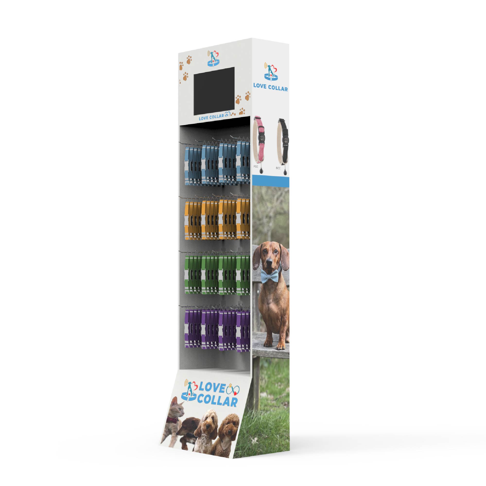 Custom Cardboard Display Stands Peg Hook Display Rack For Pet Products