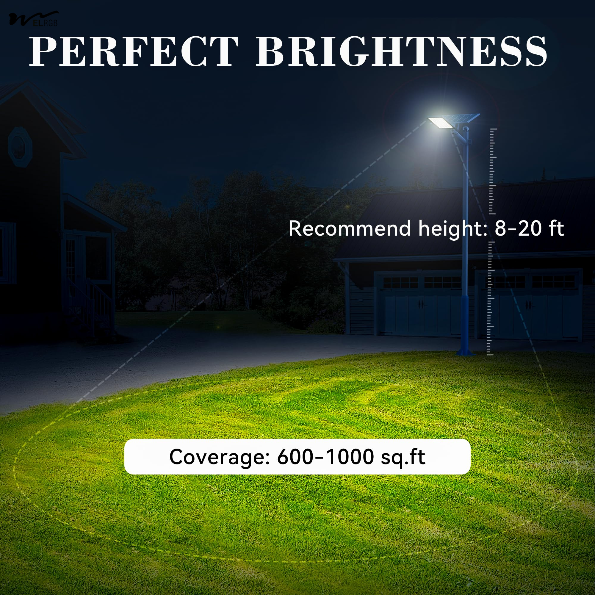 Outdoor Solar Street Light Waterproof Dusk to Dawn Solar Floodlight with Remote Control