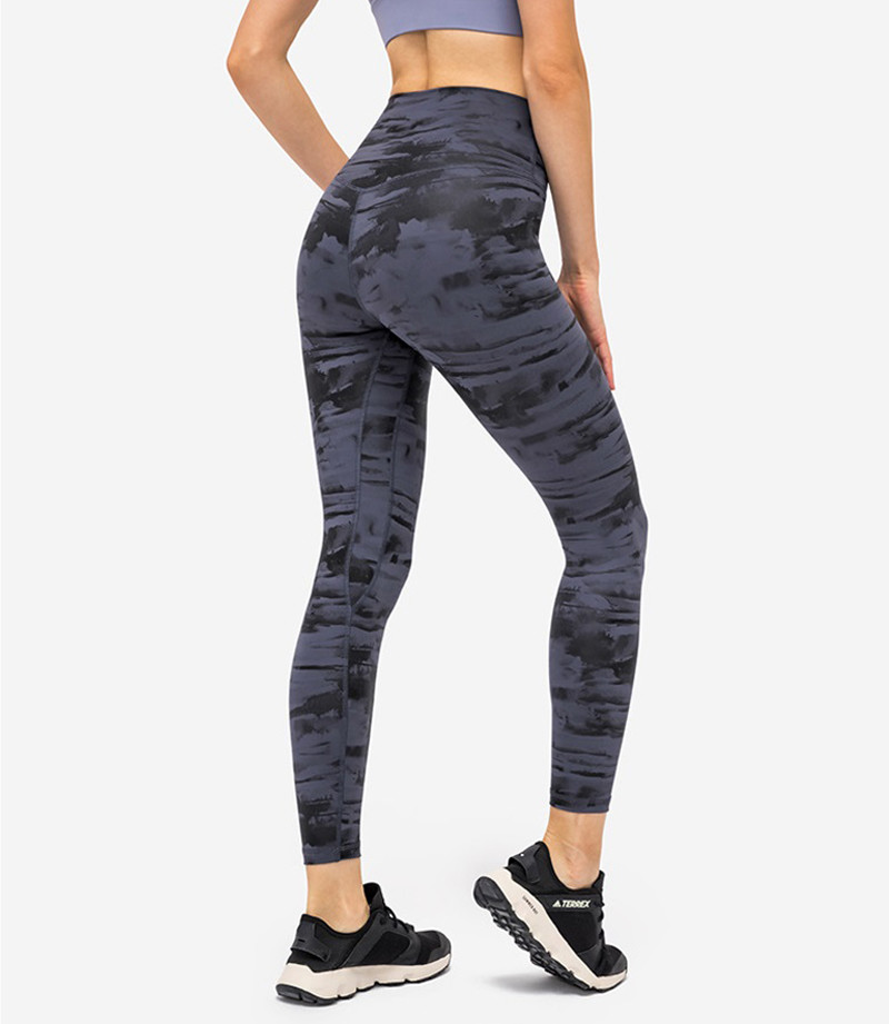 Ink Dye Patterned Yoga Leggings Pro Skin High Stretch Breathable Gym Pants