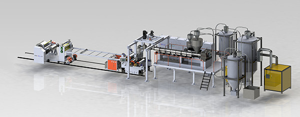 High quality production twin Screw PET Sheet Extrusion Line ，No need for crystallization and drying