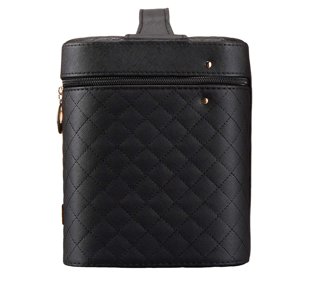 9.7*6.9*8.6in Women PU Makeup Train Case With Mirror