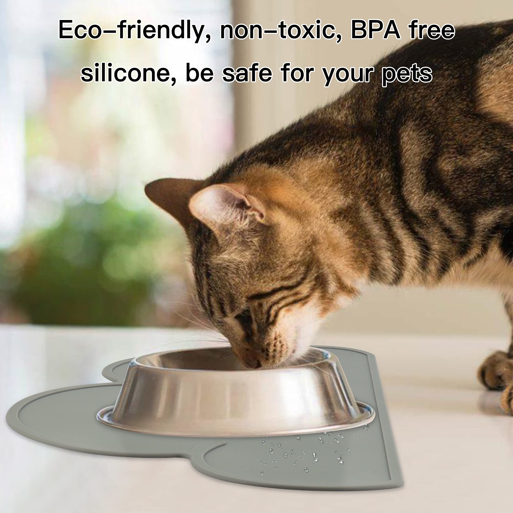 Silicone Pet Feeding Food Mat Dog Cat Placemat Mat With Raised Edge Anti-Slip Waterproof Pet Bowl Mats Pet Food Tray