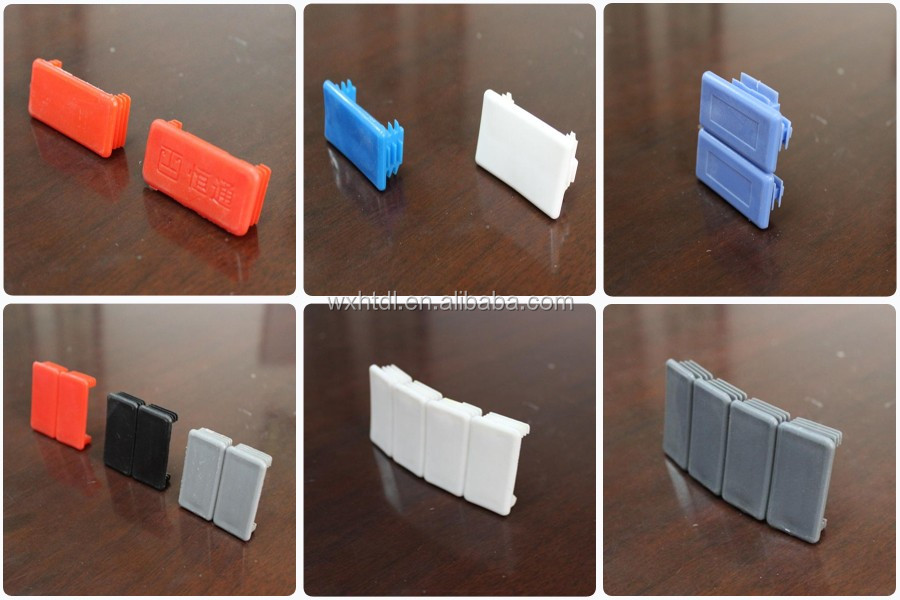 White Rectangular Plastic End Caps For 1 Inch Square Tubing