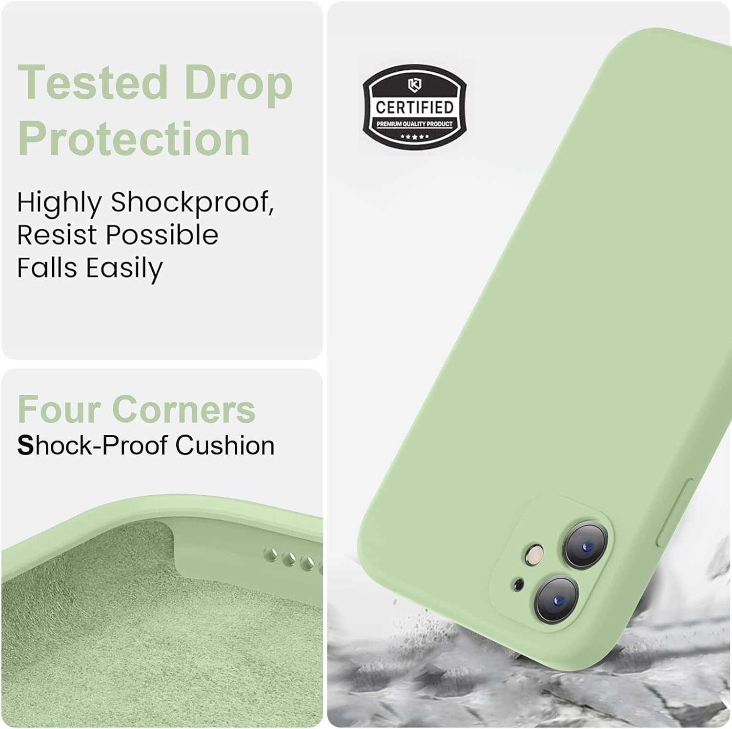 Compatible with iPhone 11 Case, Upgraded Liquid Silicone with [Square Edges] [Soft Anti-Scratch Microfiber Lining]