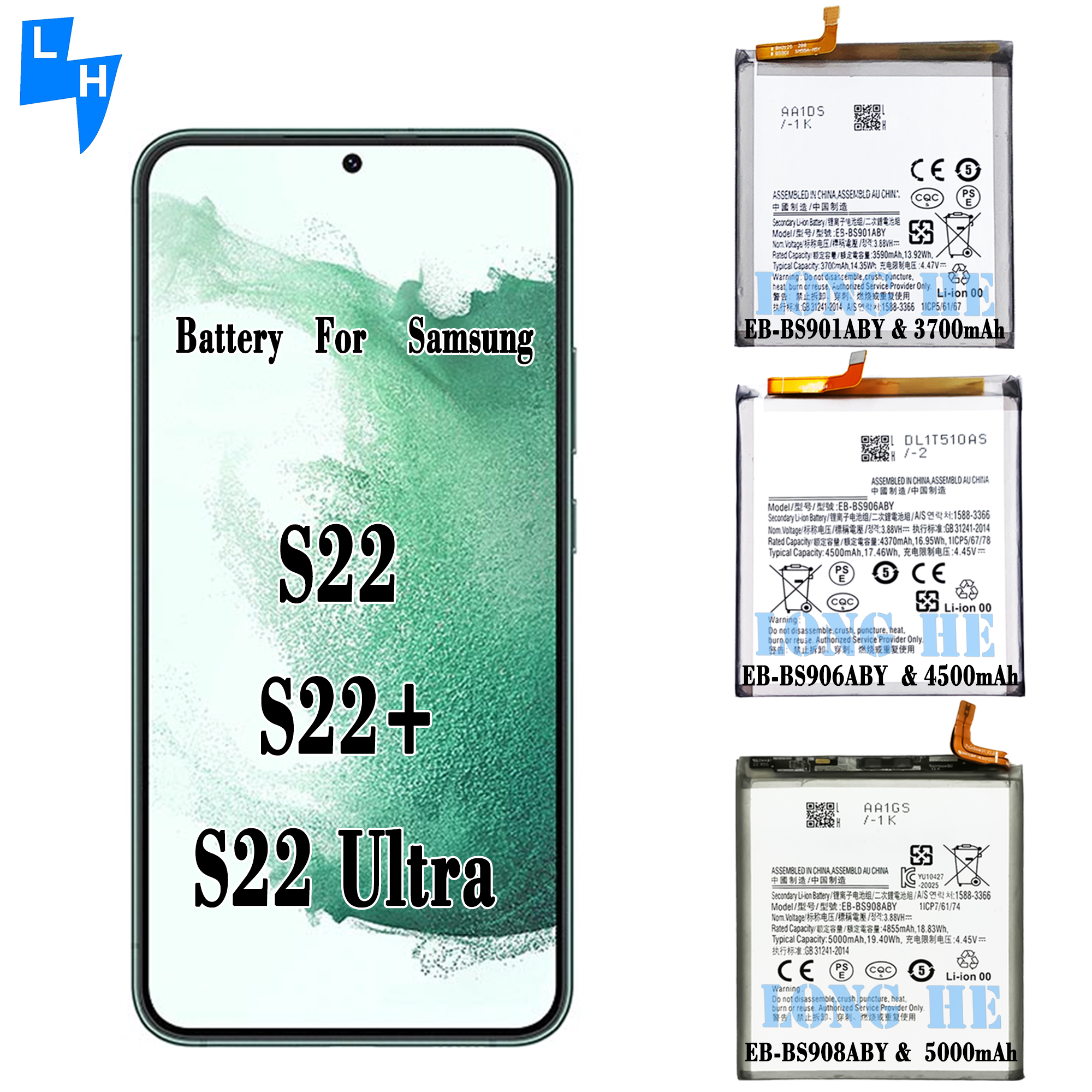 EB-BS901ABY EB-BS906ABY EB-BS908ABY Battery for Samsung S22 S22 S22 Ultra Full Range
