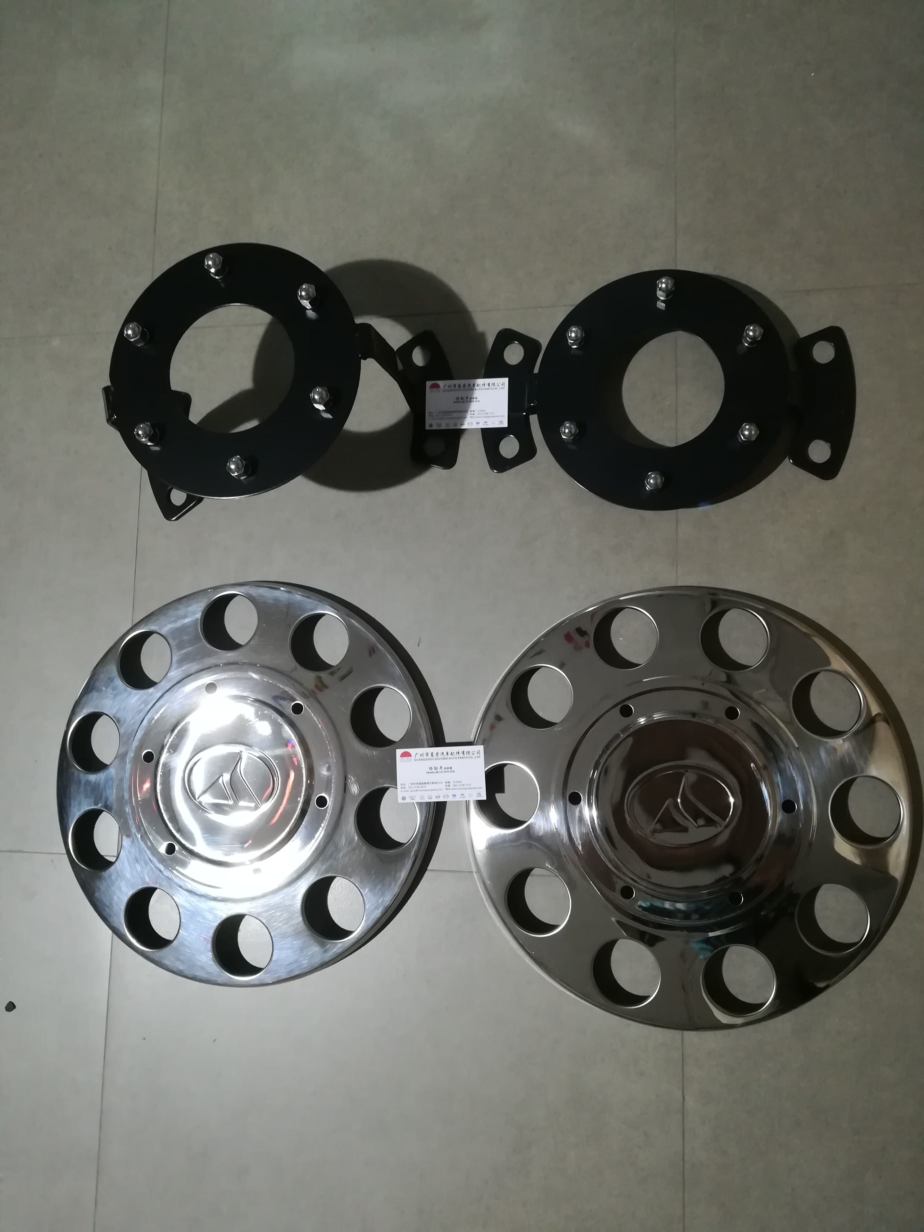 High Performance Trailer Wheel Covers , Stainless Steel Truck Hub Caps Covers