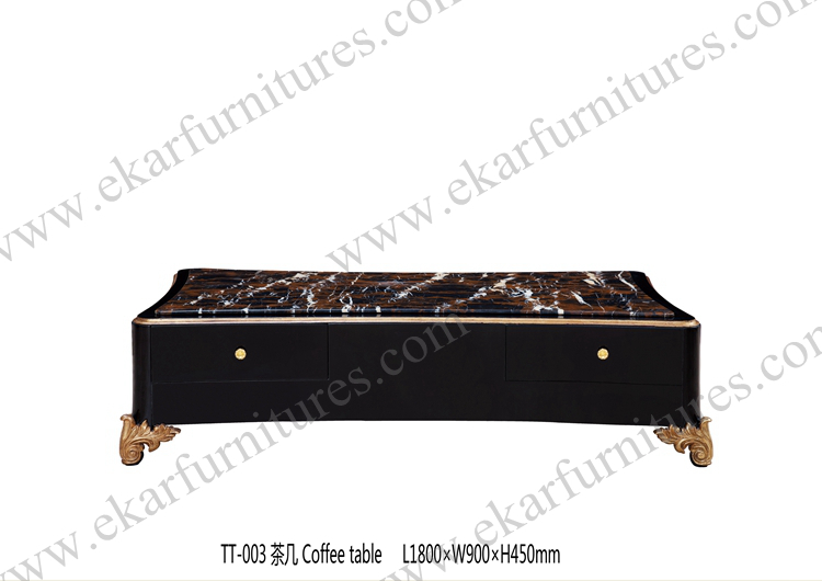 Vintage Marble Top Ottoman Coffee Table FC-126B