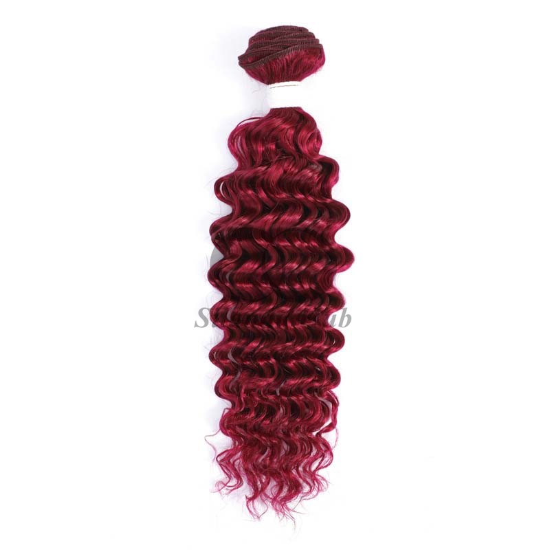Burgundy Deep Wave Remy Human Hair Bundles Sew In Weave Bundles Brazilian Bundle Deals