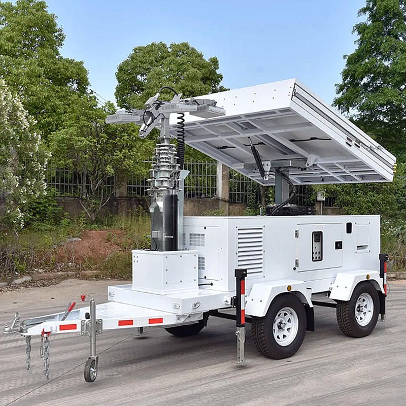 Mobile Solar Light Tower Running Time 19.2 Hours Construction Light Towers Trailer Light Tower