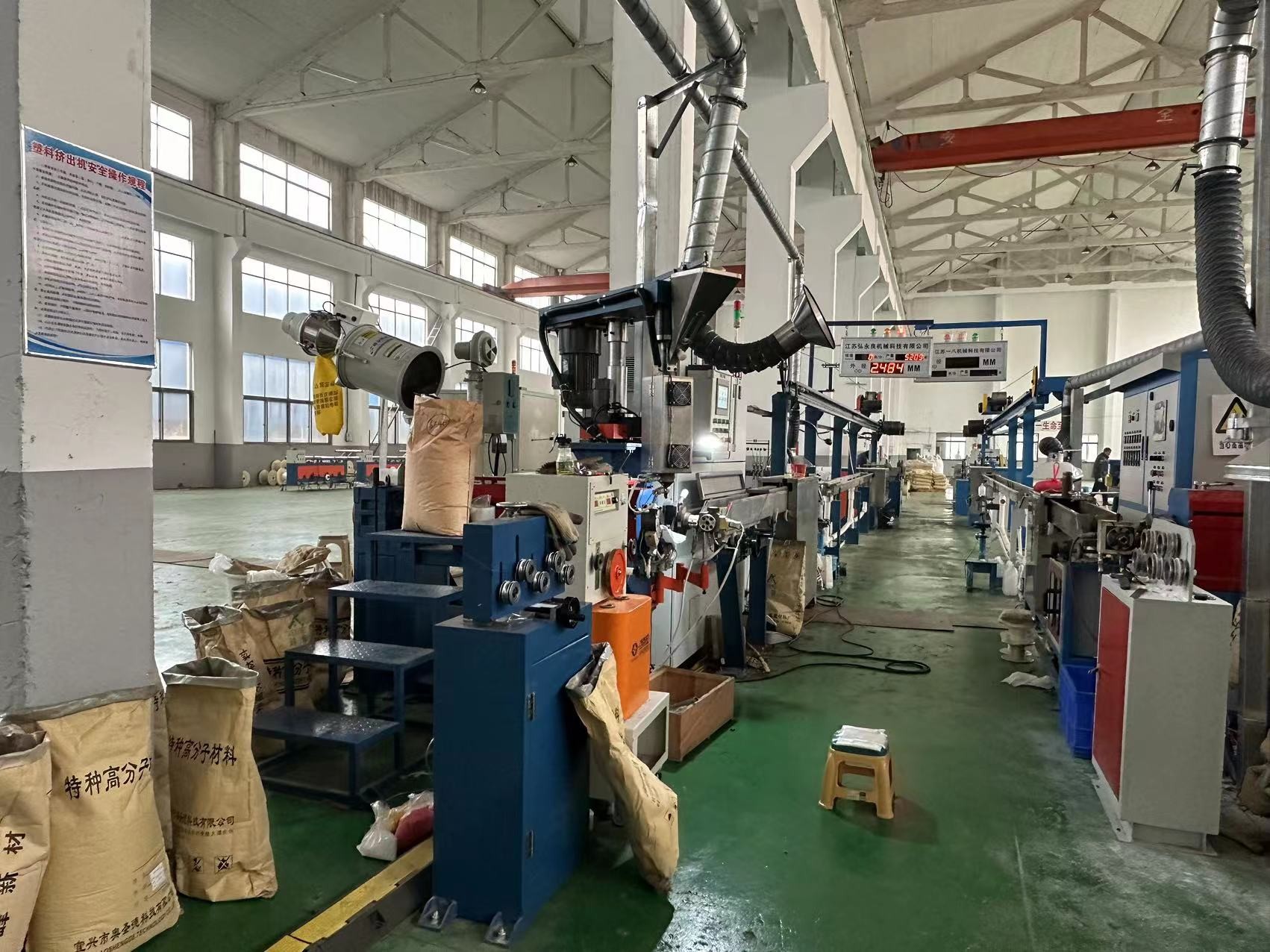 Kneader Extruder Single Screw Electric Wire Extrusion Line For HFFR Material Application