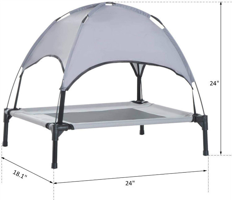 Travel 36in Elevated Canopy Dog Bed 600D PVC Collapsible