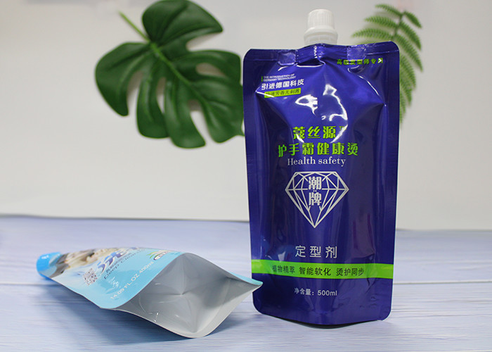 Colorful Printed Liquid Spout Pouch For Washing Laundry Detergent / Stand Up Pouch With Spout
