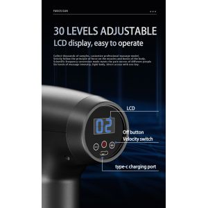 3 Modes Deep Tissue Massage Gun With Replaceable Battery 2500mah