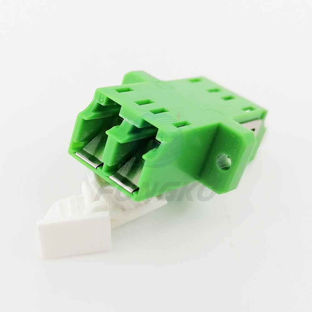 Duplex Single Mode Fiber Optic Adapter With Flange LC APC