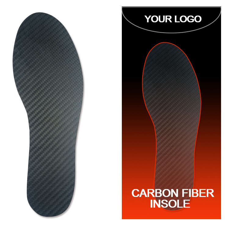 67% Carbon Fiber and 33% Epoxy Resin Insole Full Length Rigid Shoe Insert for Support