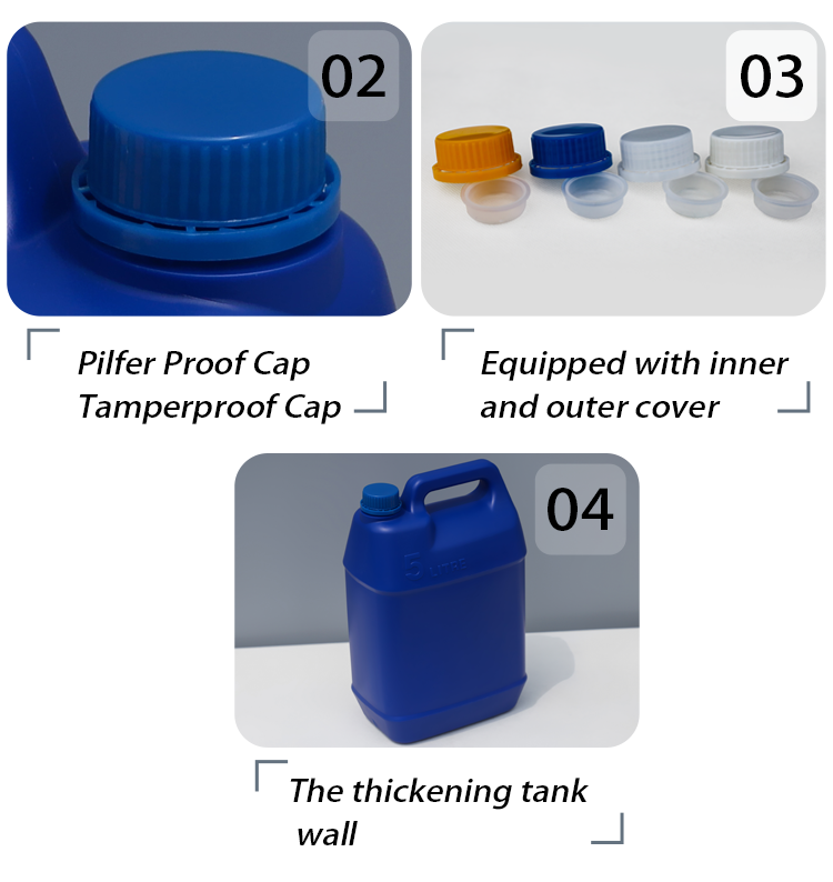 35mm Leakproof 5L 1 Gallon Chemical Containers Leakproof