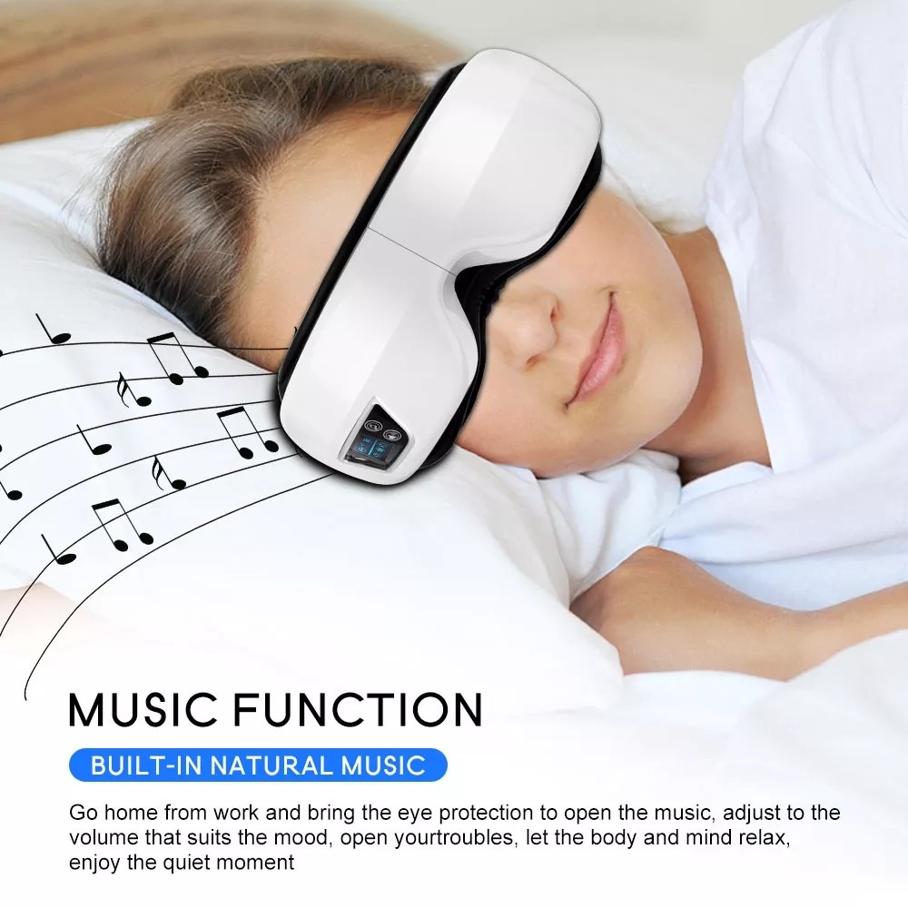 Electric Eye Massager With Heat Music Customizable Eye Massage Machine For Fatigue Relief Dry Eyes Better Sleep
