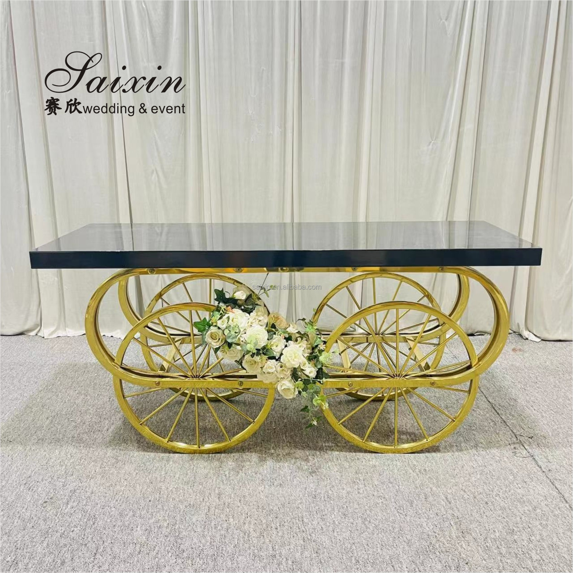 16 14 12 Inch Round Stainless Steel Hanging Crystal Cake Stands Wedding