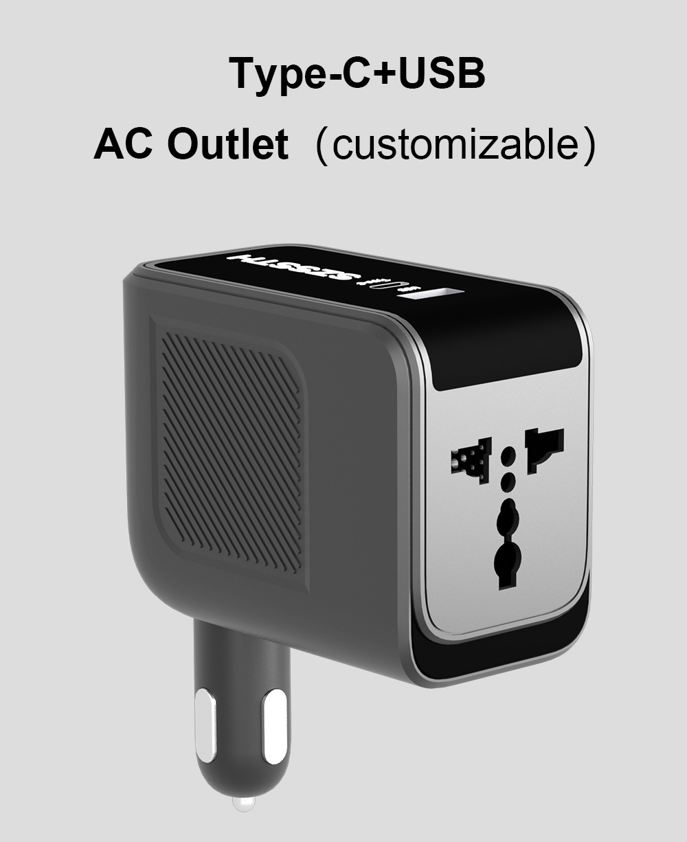 60*30*120MM Portable 150W 12v 220v Ac to Dc Modified Sine Wave Small Mini Car Plug Charger Power Inverter with Usb Type C