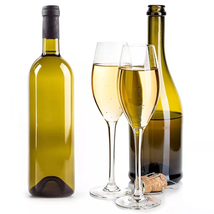 Green Brown Clear Frosted Custom Empty Glass Wine Bottle Bouteille En Verre De Vin 750ml