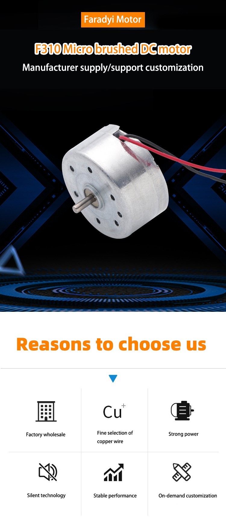 24mm 3V 1.5V Micro Brushed Dc Motor 4000RPM For Home Application